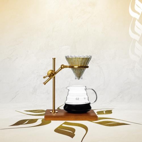 طقم تقطير القهوة الفاخر - نحاسي | V60 Dripper Set...