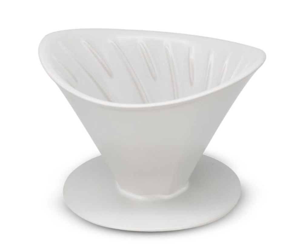 قمع سيراميك نصف القمر - اسود وابيض | V60 Dripper قمع سيراميك نصف القمر - اسود وابيض | V60 Dripper