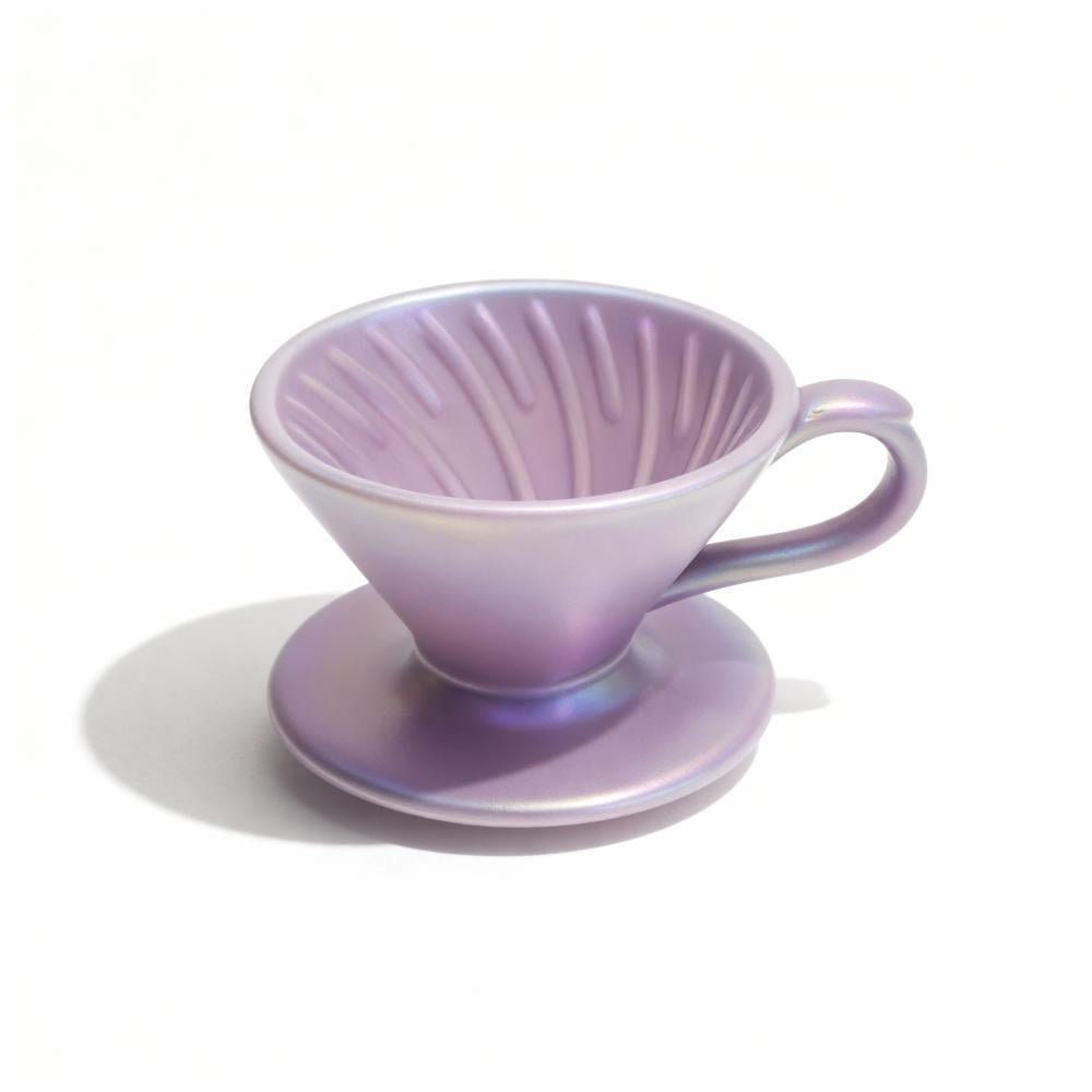 قمع تقطير سيراميك وردي مع مسكة - مقاس 01 | V60 DRIPPER