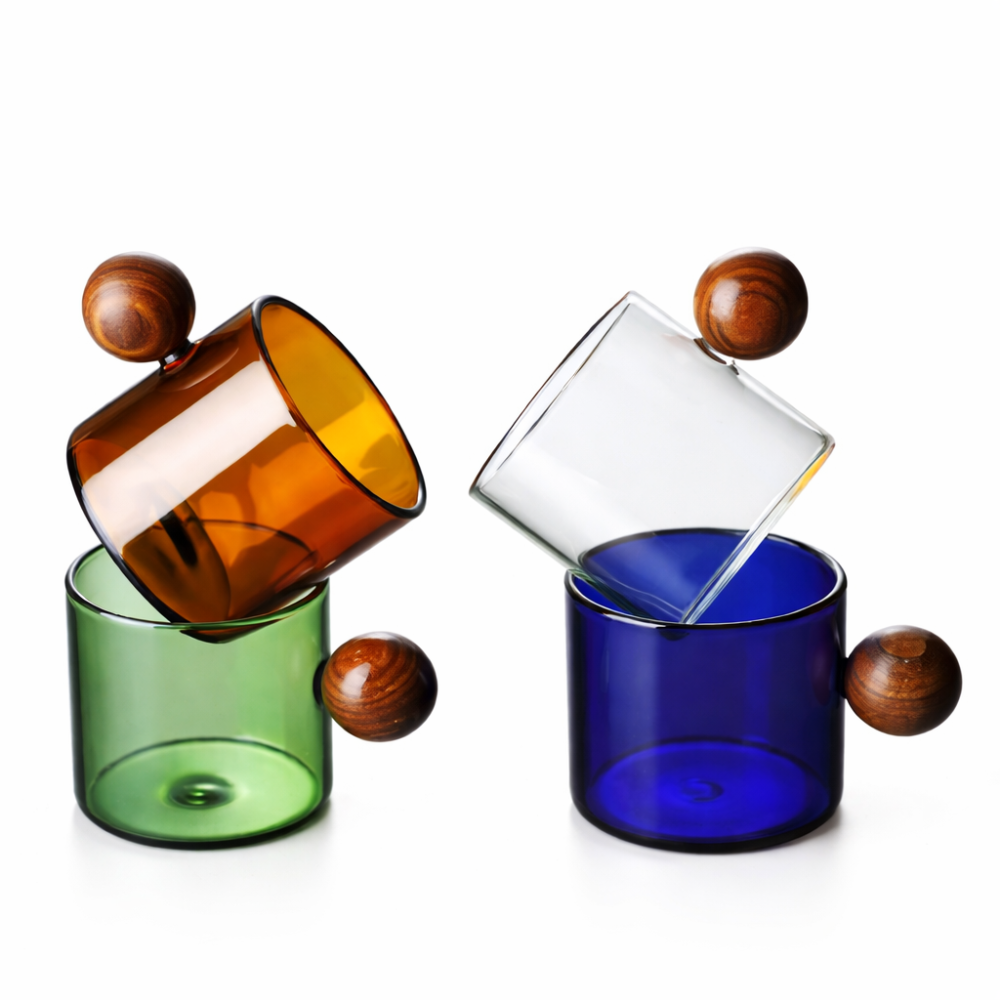 اكواب زجاجية بمقابض مختلفة - أشكال متعددة | Glass Cup 220 ML