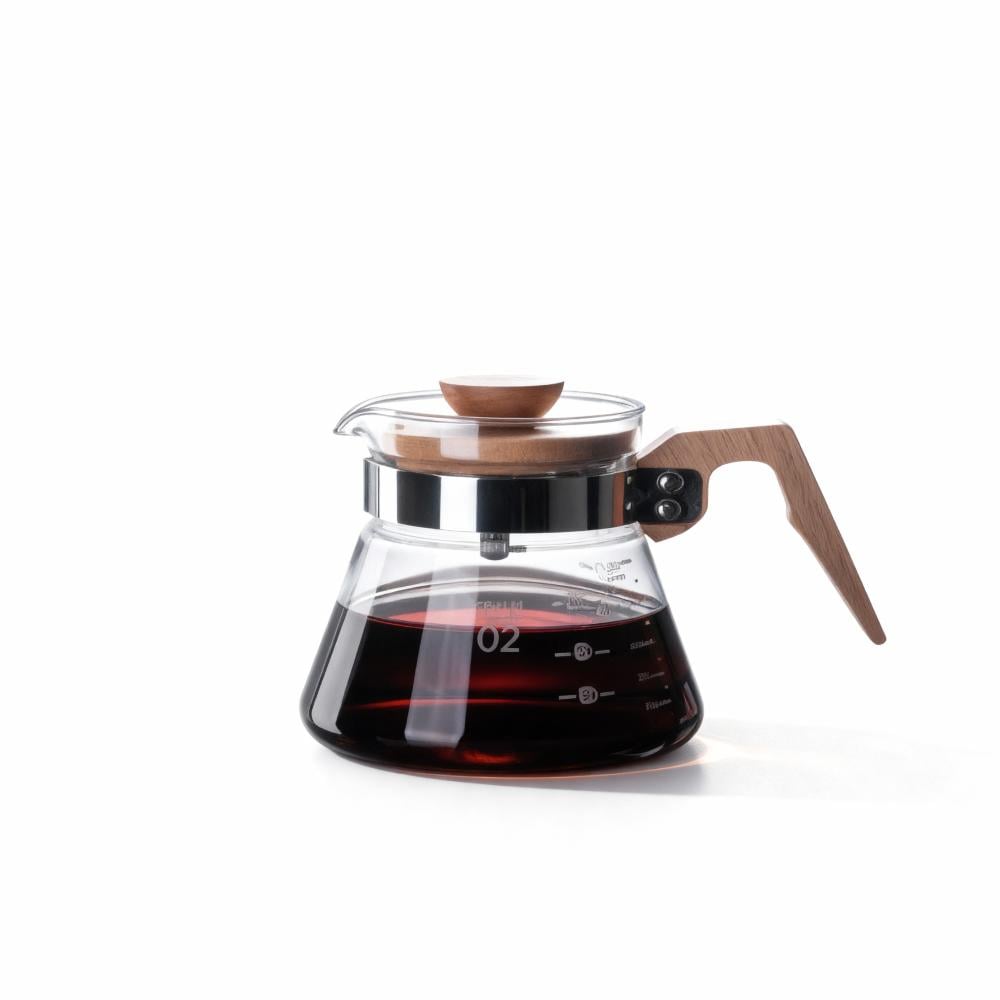 سيرفر V60 زجاج بمقبض خشبي انيق | V60 Coffee Server