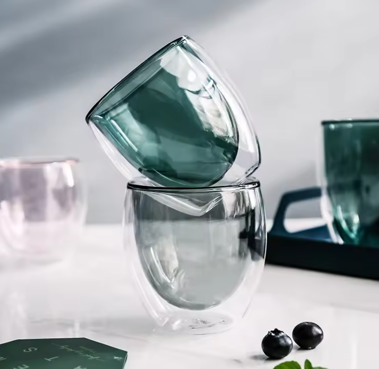 اكواب زجاجية مزدوجة الطبقات - الوان متعددة | Glass CUP اكواب زجاجية مزدوجة الطبقات - الوان متعددة | Glass CUP