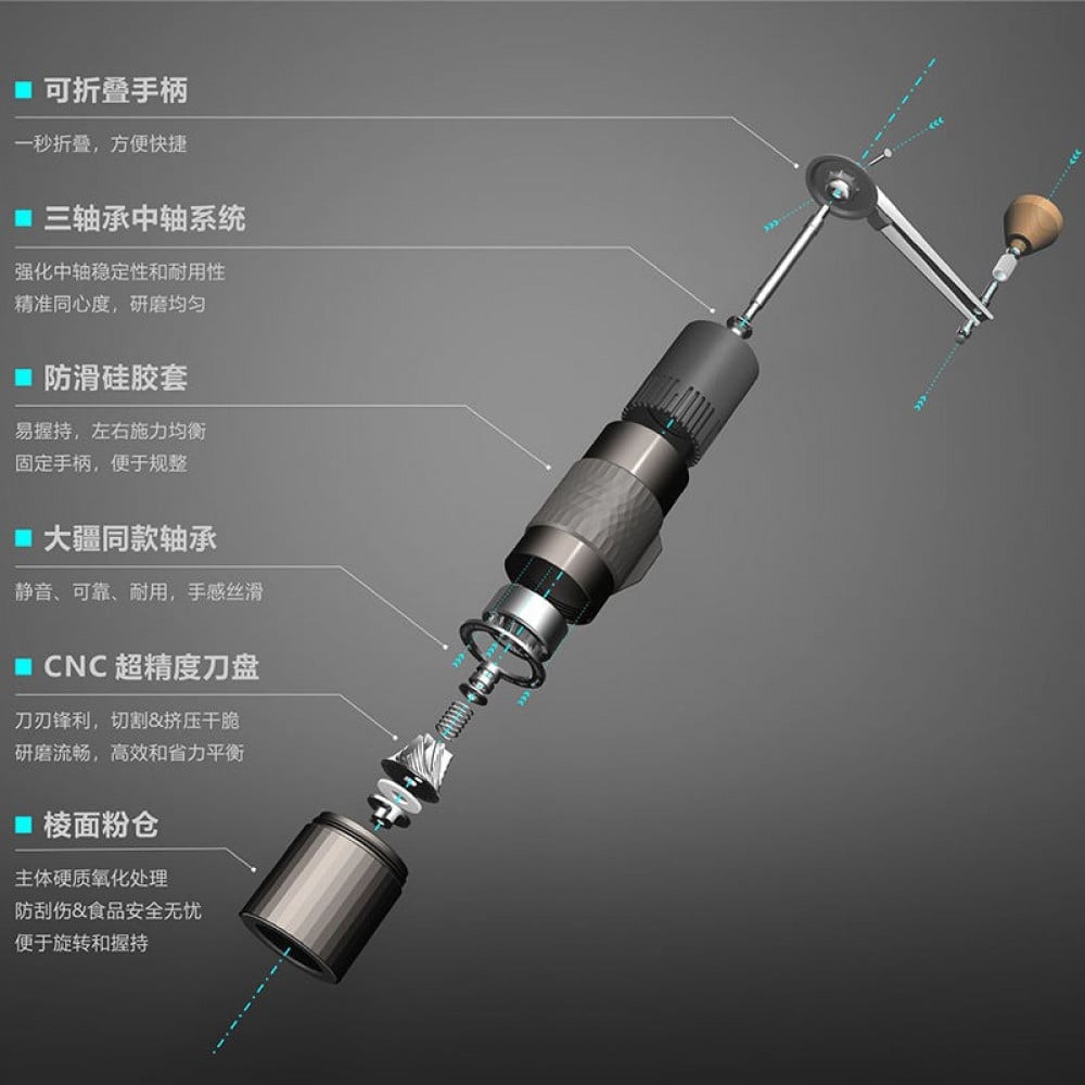 طاحونة يدوية ستانلس ستيل - أسود | Grinder Stanel Steel