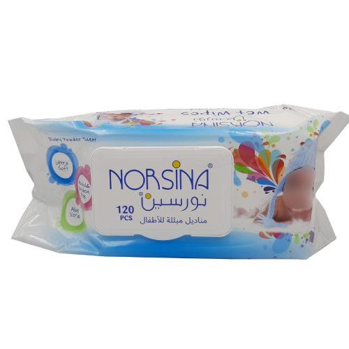 نورسينا مناديل مبللة للأطفال 120 منديل