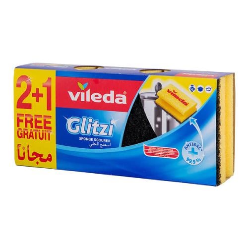فيليدا جليتزي 2+1 ليفه إسفنجية لغسيل الأطباق باللو...