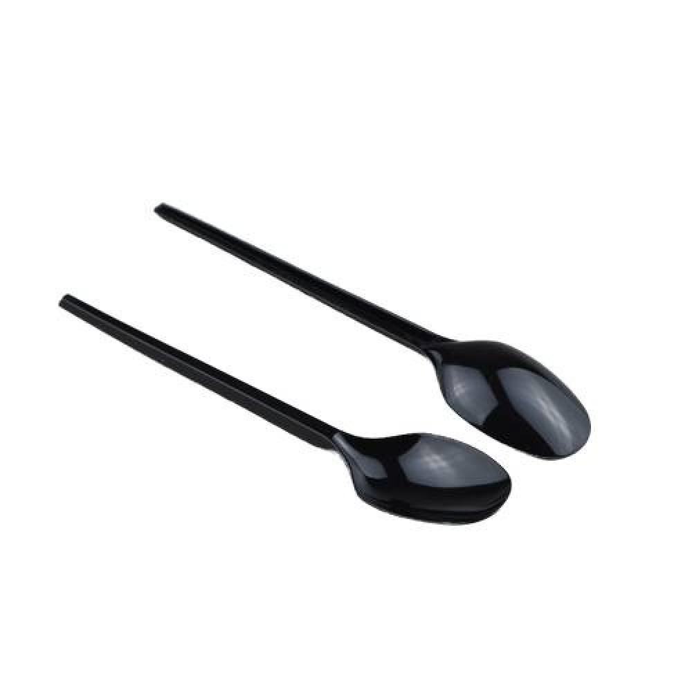 Large black plastic spoons, 50 pieces - متجر بدر العالمية