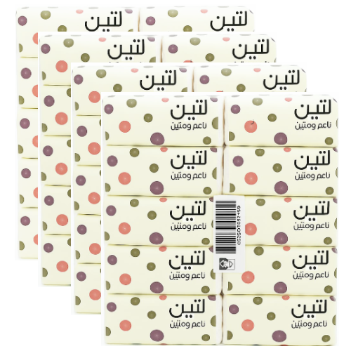 [شوال] مناديل لتين 600 منديل مفرد - 4 ربطة × 10 عل...