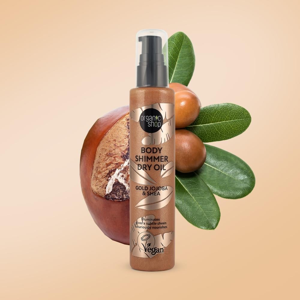 اورجانيك شوب ملمّع الجسم بالجوجوبا الذهبية والشيا 100مل