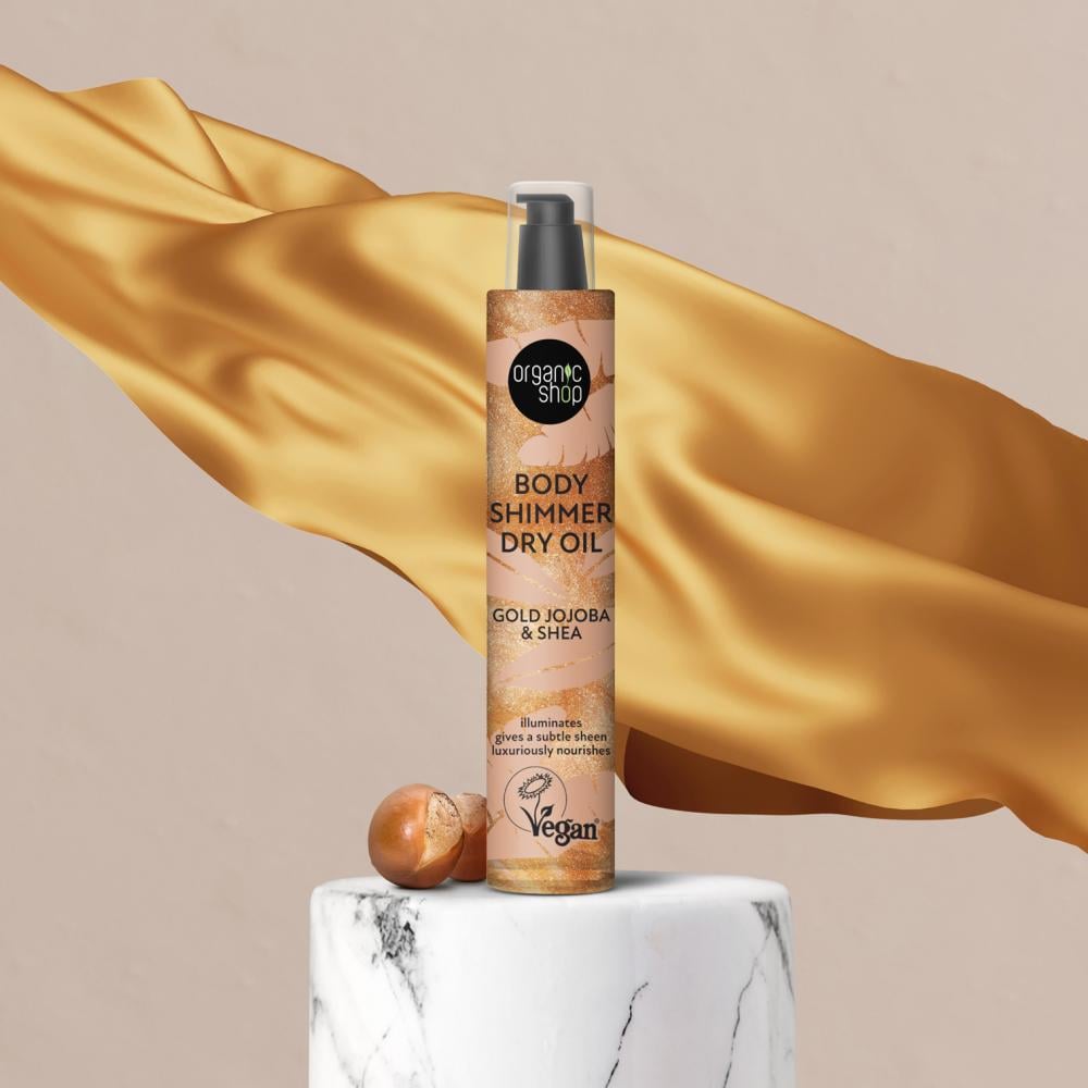 اورجانيك شوب ملمّع الجسم بالجوجوبا الذهبية والشيا 100مل