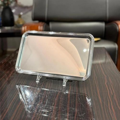 طوفرية فضي بشكل مستطيل سادة ( عدة مقاسات ) 24D0108