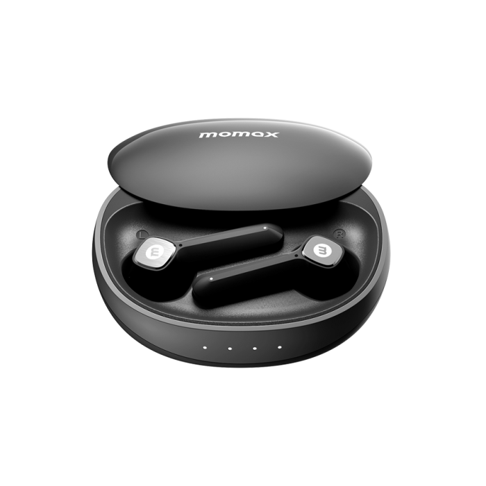 سماعة أذن موماكس بلوتوث لاسلكي بيلس لايت 3 ترو مع غطاء شاحن - اسود