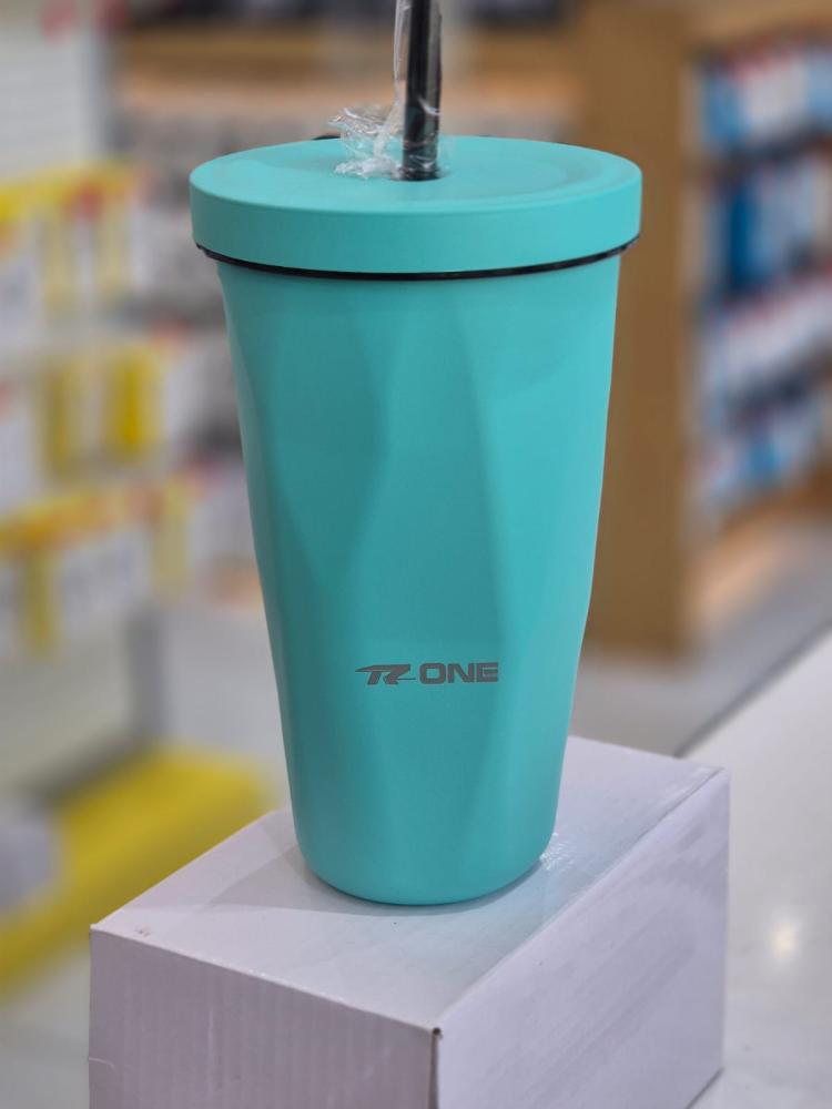 مق حراري معزول بجدار مزدوج سعة 500 مل مع ماصة ستيل وغطاء ثيرموس سيبر، كوب سفر بظلال متدرجة ساخنة وباردة، مجموعة من قطعة واحدة