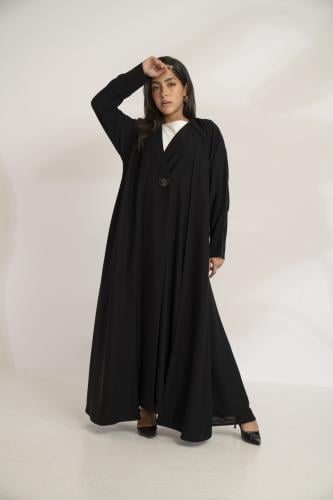 عباية كريب خفيف طبقتين اسود