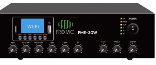 PME- 30W - مكبر صوت واي فاي بقوة 30 واط للإنترنت والبث المباشر من ماركة برومايك - ⁠ - يحتوي على منافذ USB/SD/FM/Bluetooth لتشغيل الموسيقى. - ⁠- يتضمن 3 ميكروفونات و2 مدخل Aux للصوت. - ⁠ - متوافق مع نظام الصوت .70V/100V/4-16 Ohm