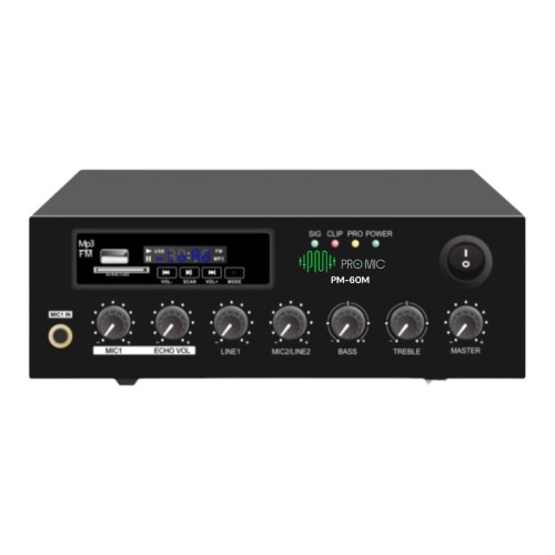 PM-60M مكسر امبلفاير صغير 60W مع USB/SD/FM/Bluetooth/Echo ماركة PROMIC