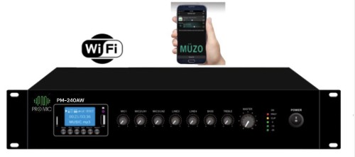 PM-240WA ميكسر أمبليفاير برومايك بقوة 240 واط وشاشة 19 بوصة مع واي فاي ومنافذ USB/Bluetooth/FM. ماركة برومايك• يتضمن 3 ميكروفونات و 2 مدخل صوت إضافي. • يدعم توصيلات 70 فولت/100 فولت/4-16 أوم. • مثالي للاستخدامات المتنوعة والحفلات الصغيرة، يوفر تجربة صوتية