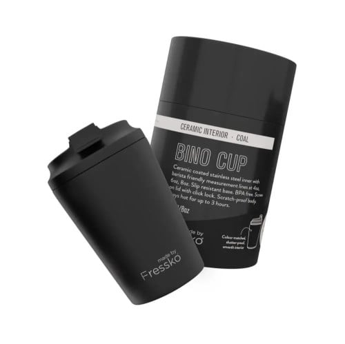 كوب فريسكو اسود سيراميك من الداخل 8oz