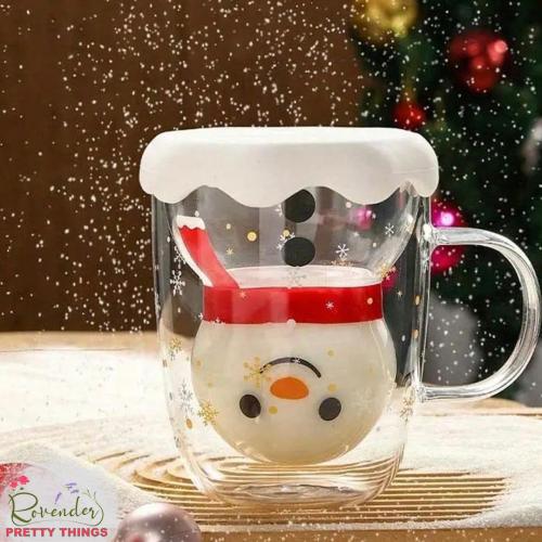 كوب رجل الثلج بغطاء