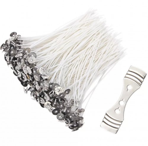 فتيل الشمع 100فتيل + مثبت الفتيل