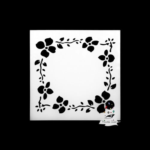 273 - ورق استنسل زخرفة زهور  13سم * 13سم