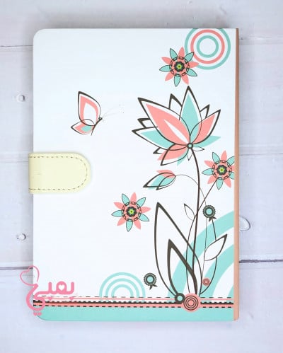 دفتر بقفل مغناطيسي مقاس A5 - فراشات