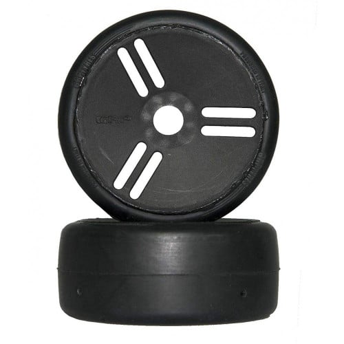 1:8 GT - T02 SLICK VELOCITY - S4 SoftMedium - Mounted on New Closed Black Wheel - 1 Pair
