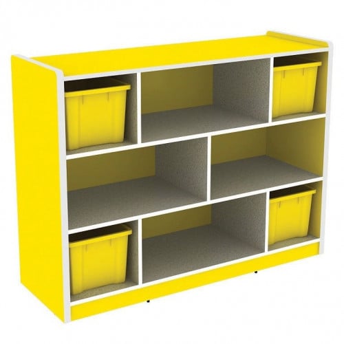 وحدة تخزين 8 فتحات مربعة 90*40*120 سم - أصفر