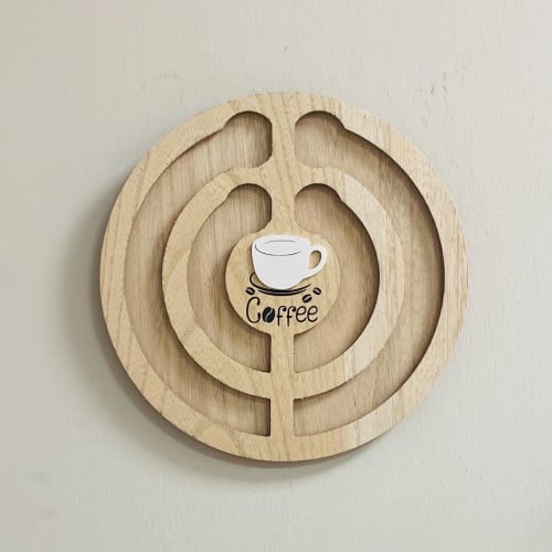 تعليقة كوفي خشب لتنظيم كبسولات القهوة لون خشبي