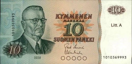 10 مارك فنلندا لعام 1980م (إحــلال) الحالة أنسر ونادرة