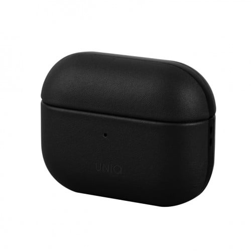 غطاء يونيك تيرا جلد للايربودز برو أسود مع تعليقة
