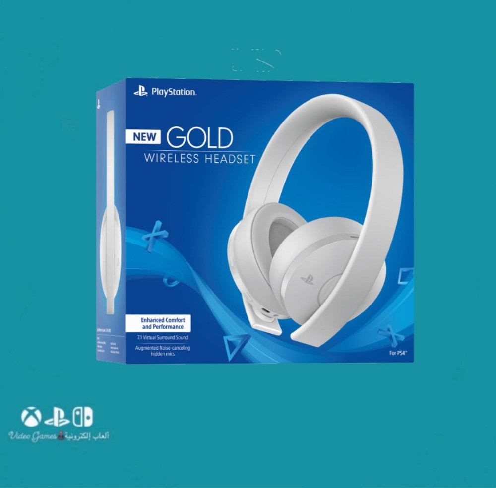 playstation 4 gold wireless headset white