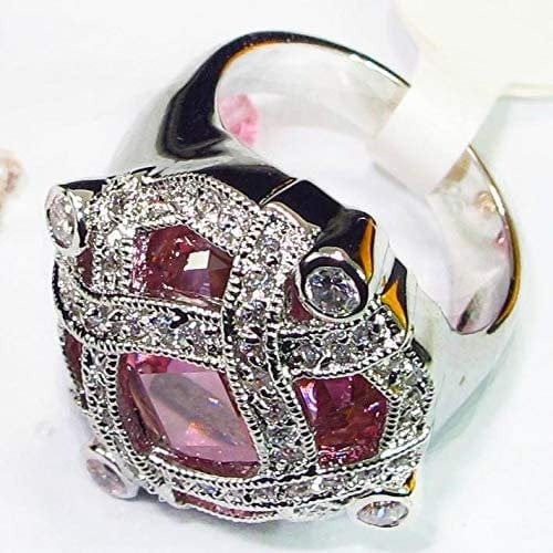 خاتم نسائي مطلي بالفضة مقاس 7 أمريكي RING  SIZE 7