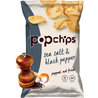 بوب شيبس ملح البحر فلفل Popchips sea Salt & Pepper