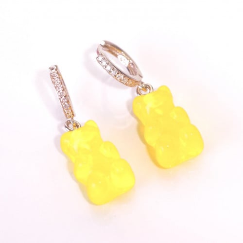 حلق تيدي بير سلڤر : اصفر