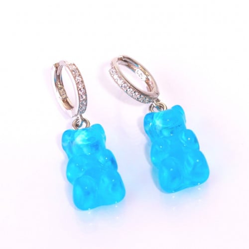 حلق تيدي بير سلڤر : ازرق