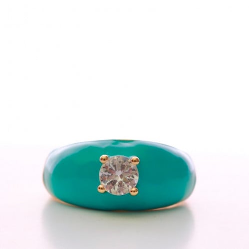 خاتم فص زركون كبير : تركواز