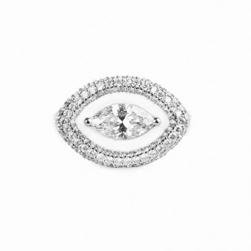 خاتم فُل زركون : ابيض