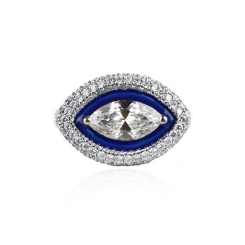 خاتم فُل زركون : ازرق