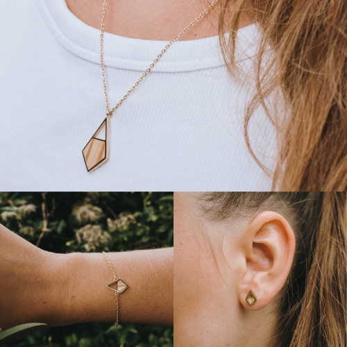 طقم ماندالا زيتون/ذهبي حلق سلسلة اسورة