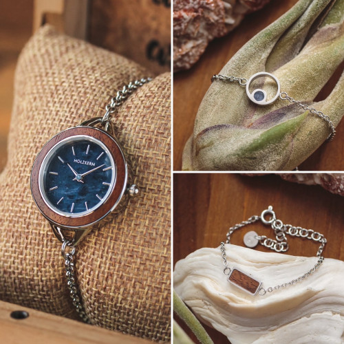 طقم ساعة سرفين مع اسورتين نسائية