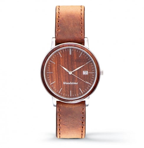 وود ستون فلورنس رجالية (خشب احمر/فضي)