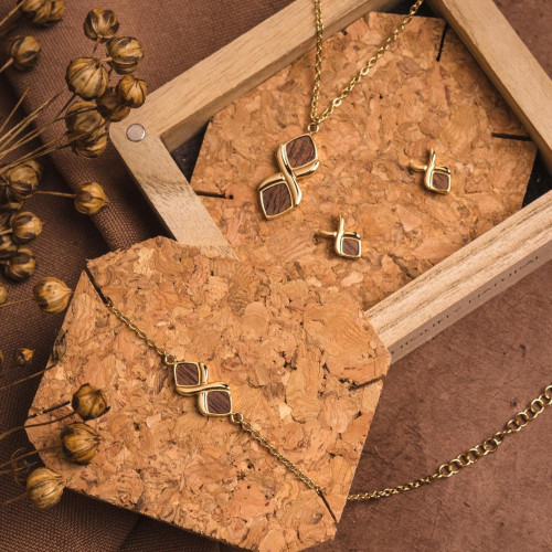 طقم موزيك جوز/ ذهبي حلق سلسلة اسورة