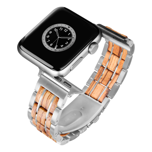 اسورة ساعة ابل بريميوم زيبرا/فضي مقاس 44/42