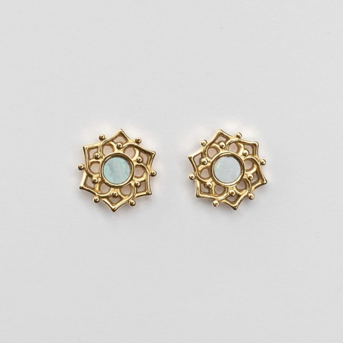 حلق هولزكرن كمبزيشن صدف ازرق/ذهبي