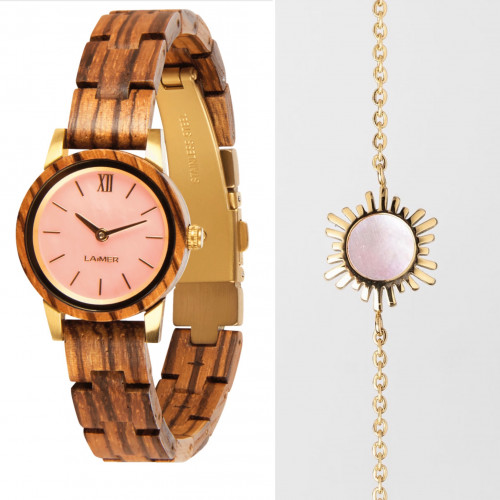 طقم ساعة نورا واسورة شيد نسائي