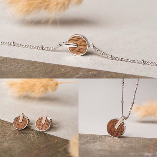 طقم اوباستي جوز/فضي حلق سلسلة اسورة