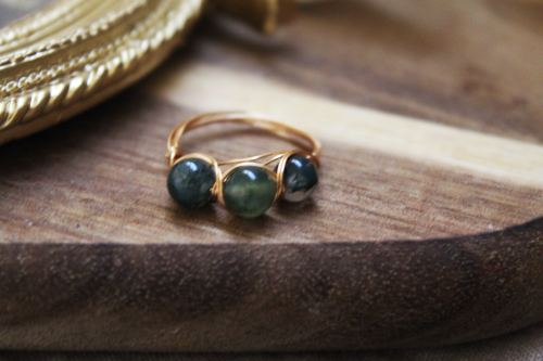 Moss Agaet x Copper Ring