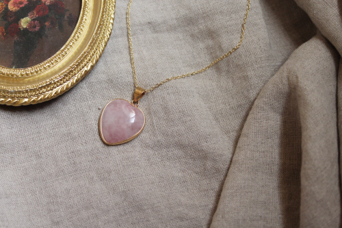 Rose Quartz Heart Shaped Pendant
