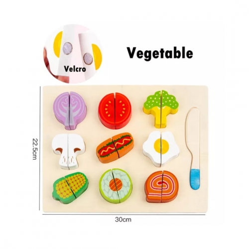 أشكال خضروات خشبية قابلة للتقطيع العاب تعليمية للأ...