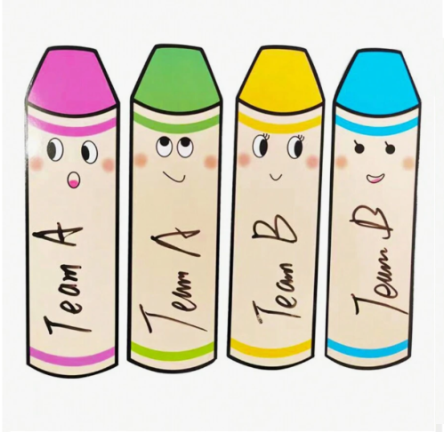 4 بطاقات بشكل قلم رصاص قابلة للكتابة عليها والمسح مقواة